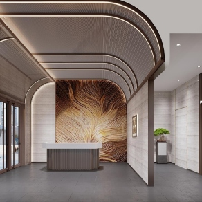 现代电梯厅3D模型下载